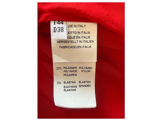 Blumarine Kleid Rot mit abstraktem Muster aus Wolle - Ansicht 10