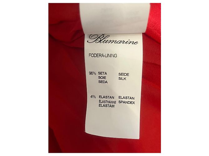 Blumarine Kleid Rot mit abstraktem Muster aus Wolle - Ansicht 11