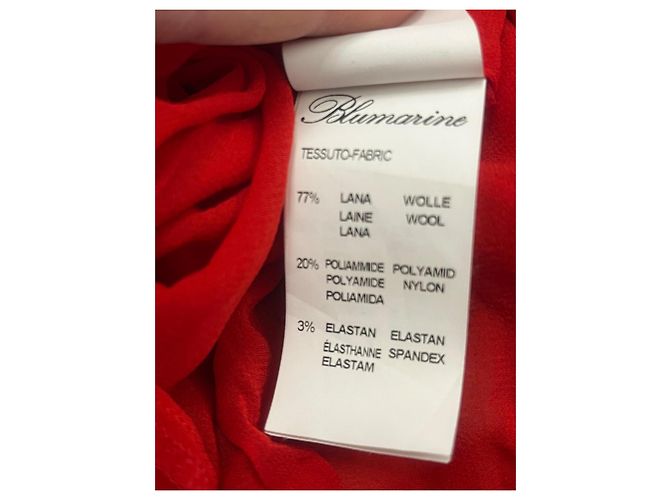 Blumarine Kleid Rot mit abstraktem Muster aus Wolle - Ansicht 12