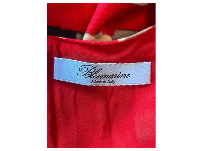 Blumarine Kleid Rot mit abstraktem Muster aus Wolle - Ansicht 9