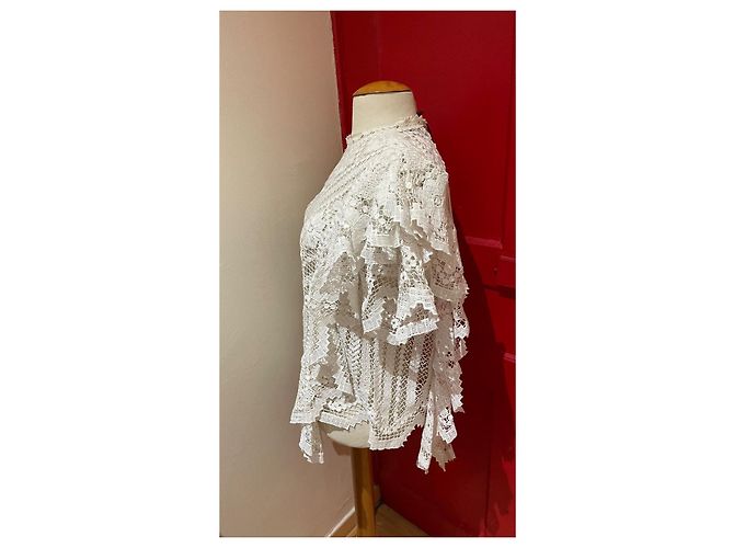 Isabel Marant Bluse Weiß Baumwolle Kurzarm - Ansicht 2