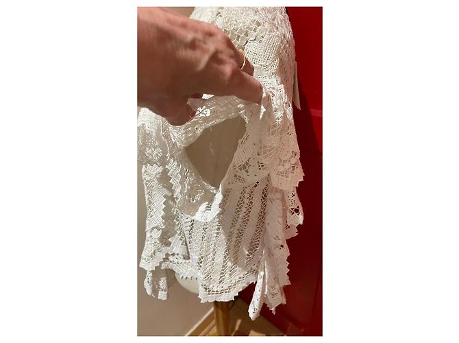 Isabel Marant Bluse Weiß Baumwolle Kurzarm - Ansicht 5