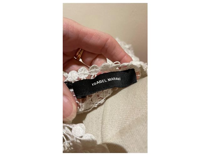 Isabel Marant Bluse Weiß Baumwolle Kurzarm - Ansicht 8