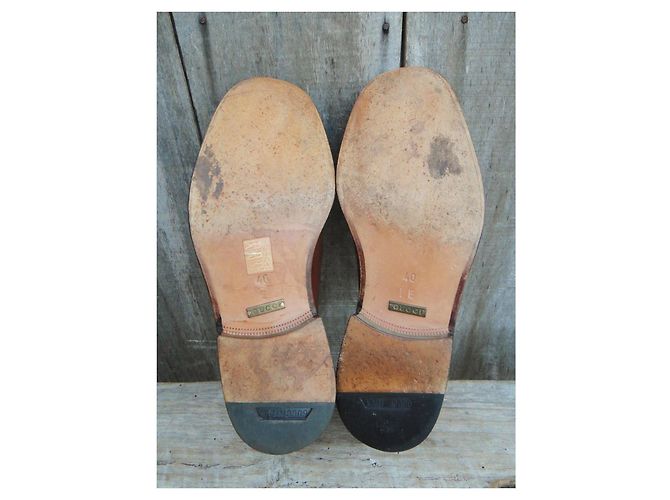 Scarpe stringate Gucci derby in pelle marrone - vista 6