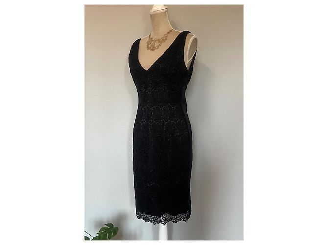 Elegantes schwarzes Spitzenkleid Flavio Castellani - Ansicht 2