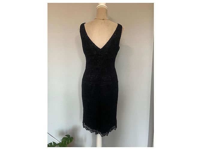 Elegantes schwarzes Spitzenkleid Flavio Castellani - Ansicht 4
