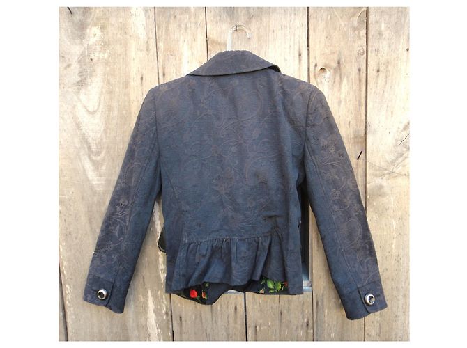 Chaqueta Dolce & Gabbana de algodón con estampado floral gris - vista 7
