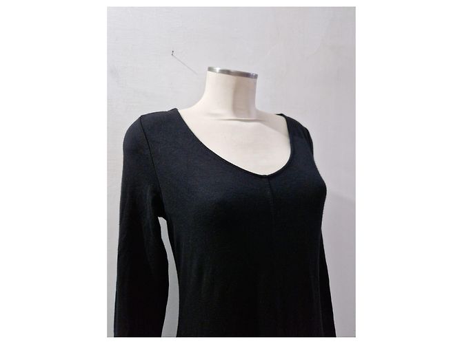 Autre Marque MARC'O POLO Midi-Kleid aus schwarzer Viskose - Ansicht 2