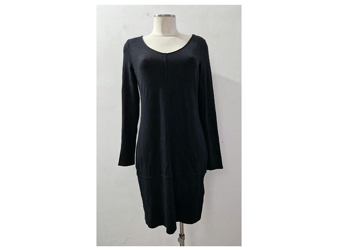 Autre Marque MARC'O POLO Midi-Kleid aus schwarzer Viskose - Ansicht 3