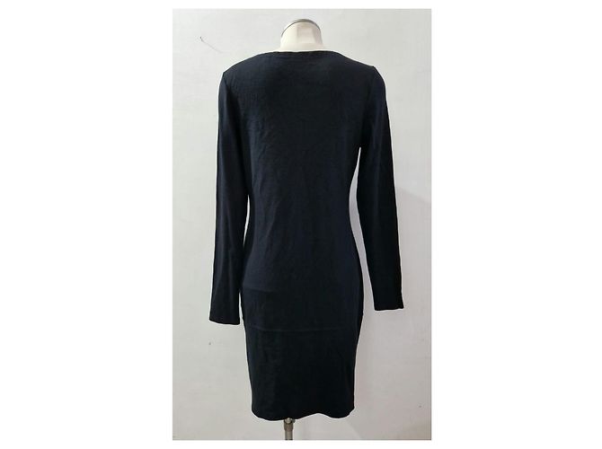 Autre Marque MARC'O POLO Midi-Kleid aus schwarzer Viskose - Ansicht 4