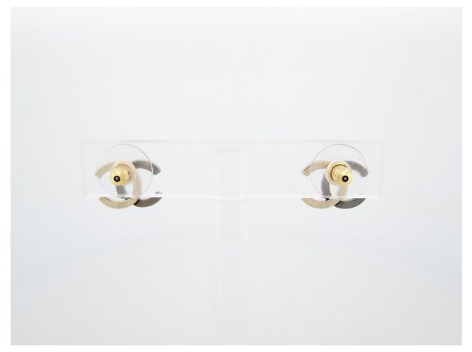 NOVE ORECCHINI CHANEL LOGO CC BICOLOR METALLO NERO E ORO D'oro - vista 4