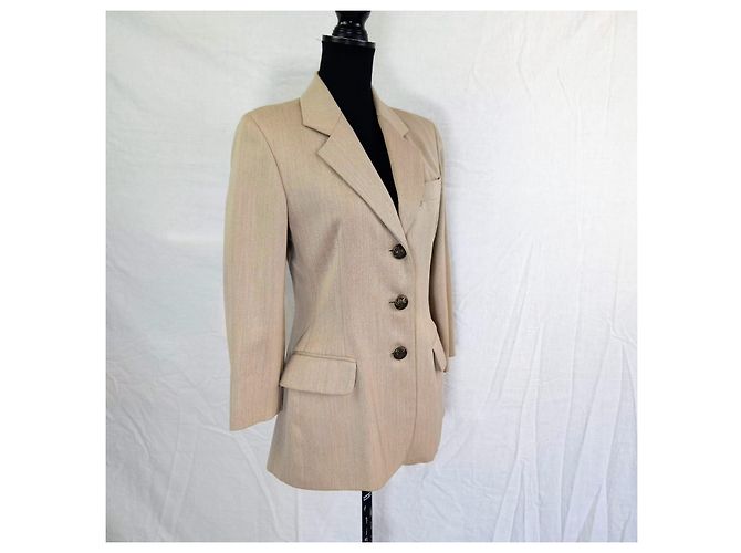 Moschino Cheap and Chic giacca beige 90s minimal style - vista 3