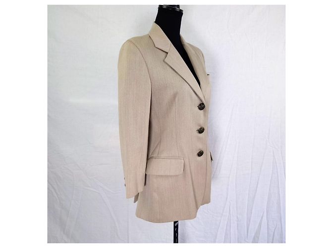 Moschino Cheap and Chic giacca beige 90s minimal style - vista 6