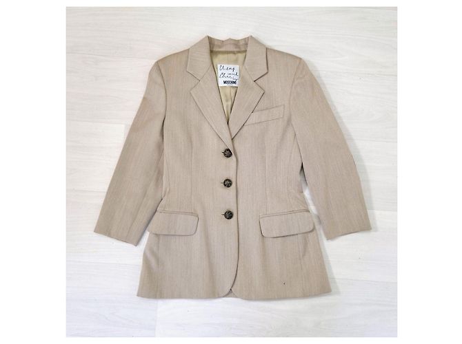 Moschino Cheap and Chic giacca beige 90s minimal style - vista 7