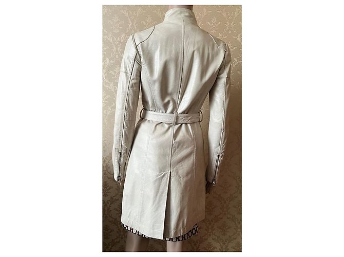 Abrigo de cuero Dolce & Gabbana ecru brillo de perla talla 38 IT Crudo - vista 11