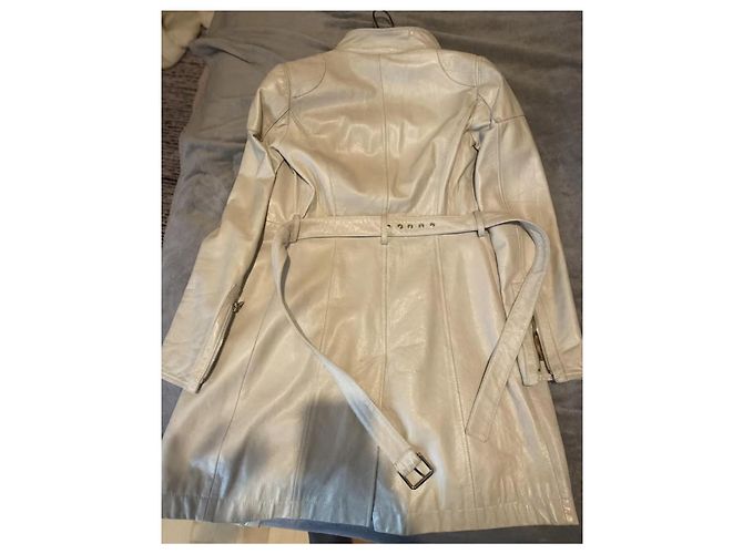 Abrigo de cuero Dolce & Gabbana ecru brillo de perla talla 38 IT Crudo - vista 17
