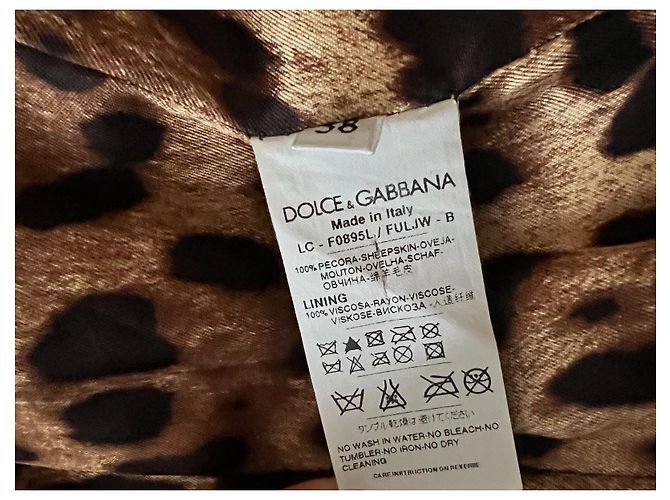 Abrigo de cuero Dolce & Gabbana ecru brillo de perla talla 38 IT Crudo - vista 4
