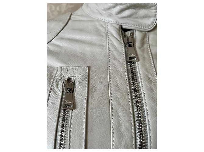 Abrigo de cuero Dolce & Gabbana ecru brillo de perla talla 38 IT Crudo - vista 6