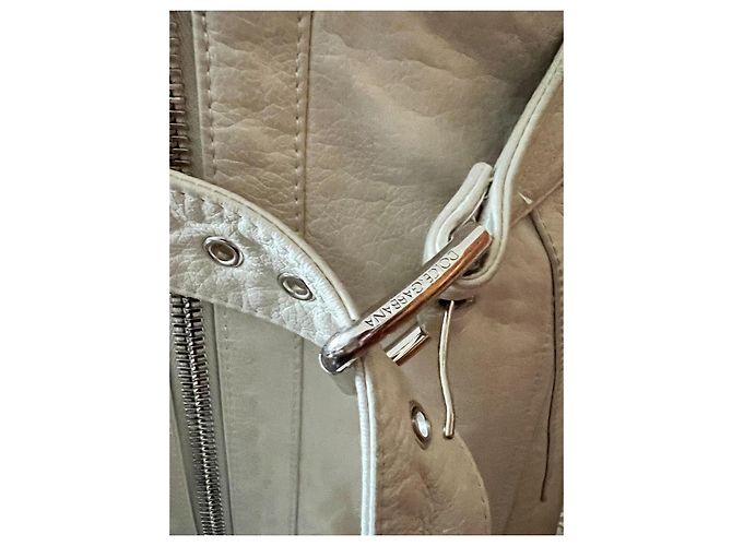 Abrigo de cuero Dolce & Gabbana ecru brillo de perla talla 38 IT Crudo - vista 8