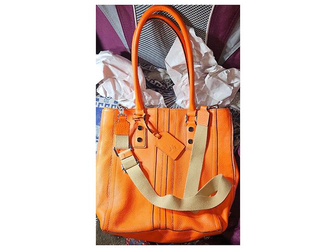 Milly Leder Tote Bag Orange - Ansicht 2