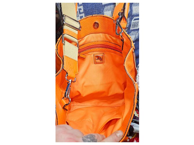Milly Leder Tote Bag Orange - Ansicht 3