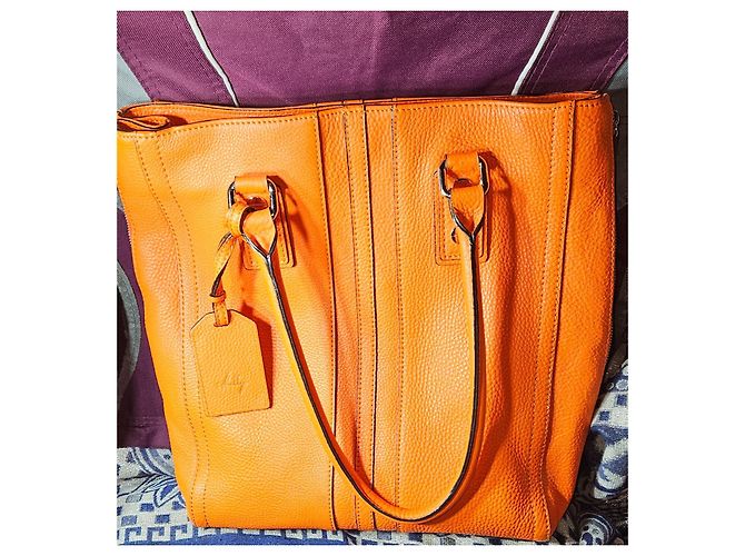 Milly Leder Tote Bag Orange - Ansicht 4