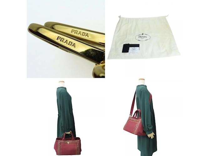 Tote Prada Weinroter Canvas-Shopper Bordeaux - Ansicht 10