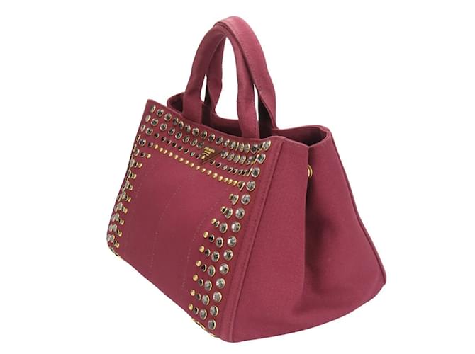 Tote Prada Weinroter Canvas-Shopper Bordeaux - Ansicht 2
