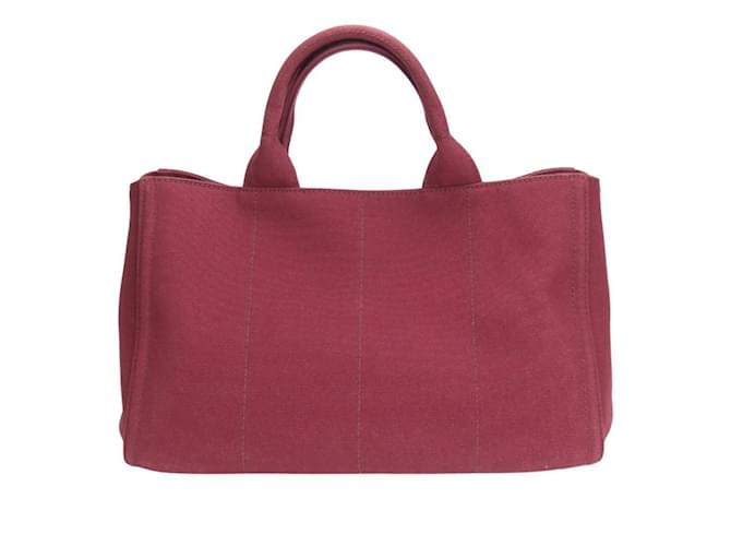 Tote Prada Weinroter Canvas-Shopper Bordeaux - Ansicht 3