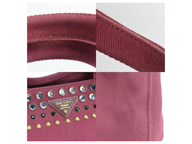 Tote Prada Weinroter Canvas-Shopper Bordeaux - Ansicht 6