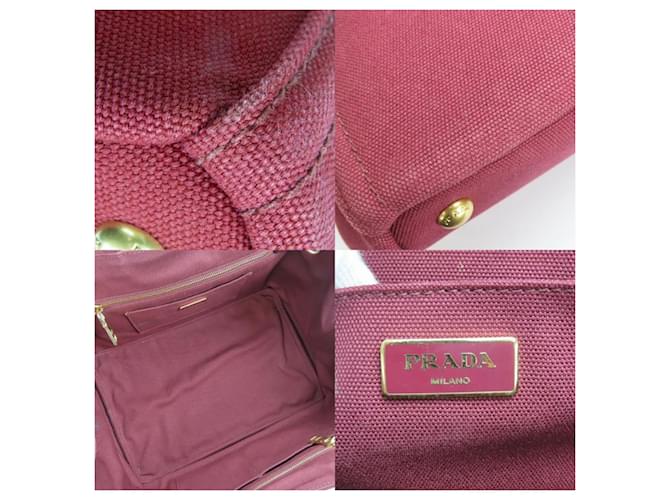 Tote Prada Weinroter Canvas-Shopper Bordeaux - Ansicht 8