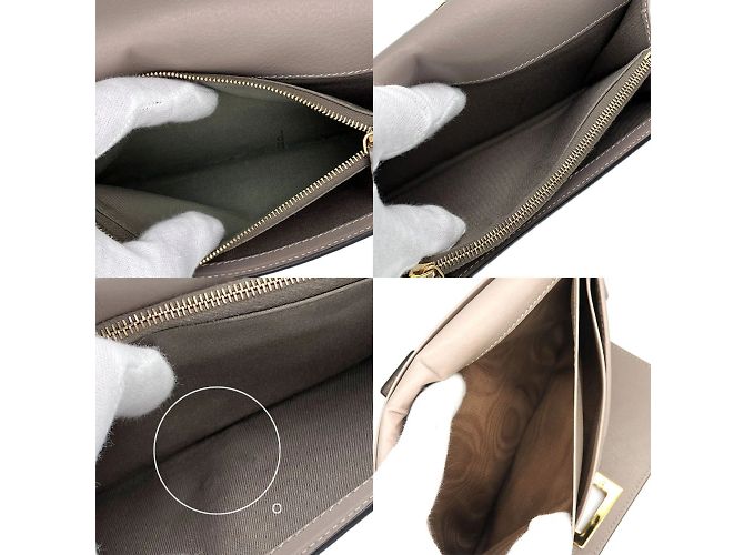 Peekaboo Fendi Bi-Fold Geldbörse aus greige Leder Beige Grau - Ansicht 8