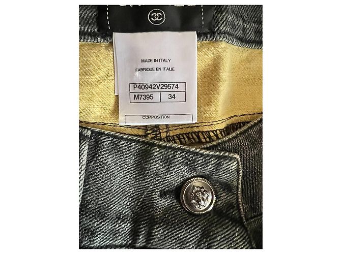 Falda Chanel de algodón negra Talla 34 IT Negro - vista 10