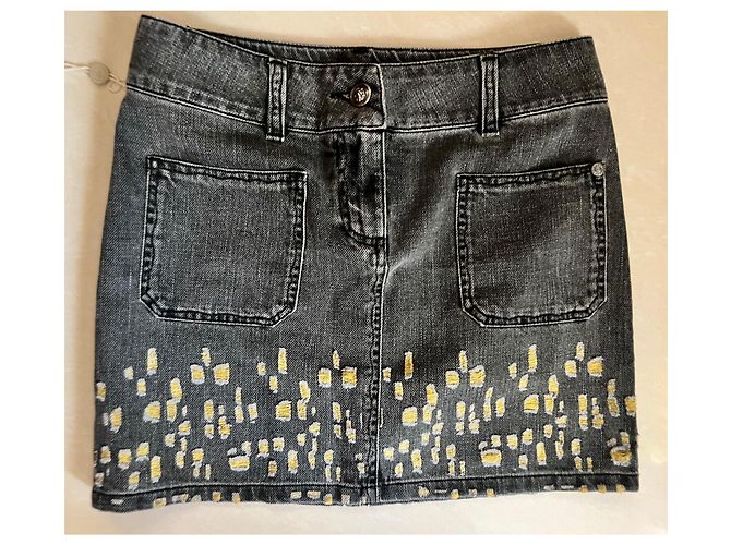 Falda Chanel de algodón negra Talla 34 IT Negro - vista 8