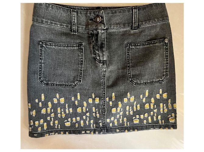 Falda Chanel de algodón negra Talla 34 IT Negro - vista 9