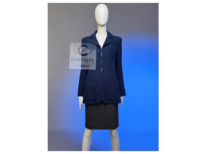 Chanel Veste Tweed Midnight Sky Collection Airlines 38 FR Bleu Marine - vue 3