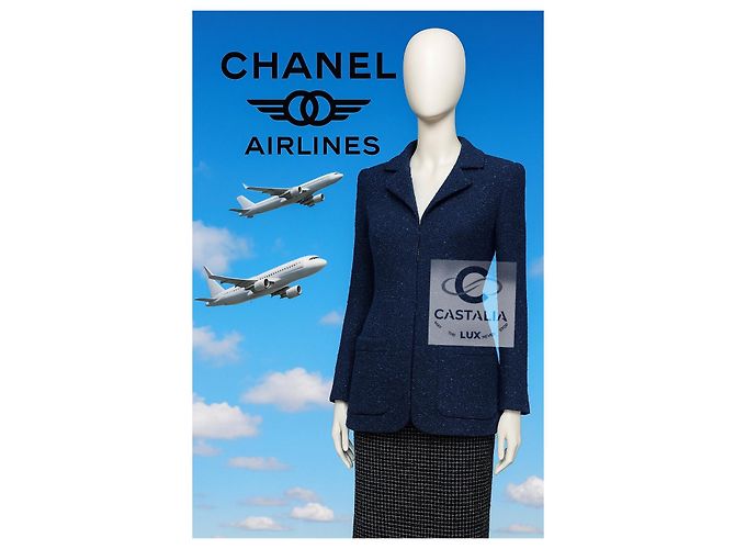 Chanel Veste Tweed Midnight Sky Collection Airlines 38 FR Bleu Marine - vue 5