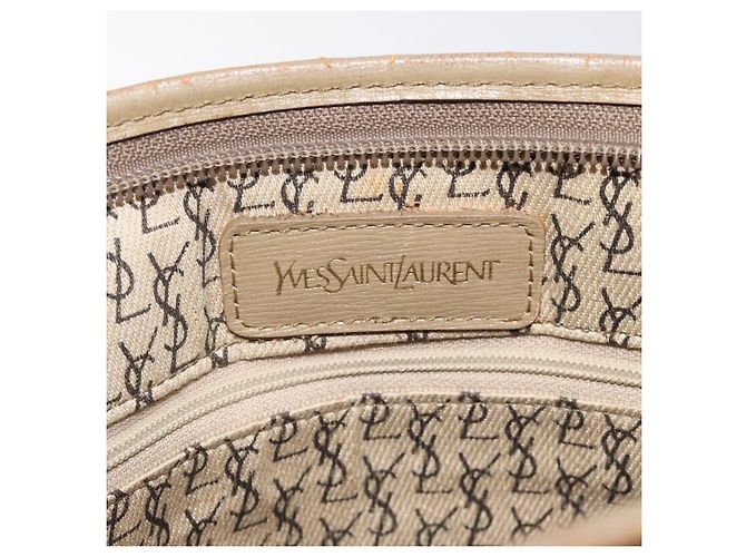Borsa Clutch SAINT LAURENT in pelle PVC beige Auth BA2278 - vista 10