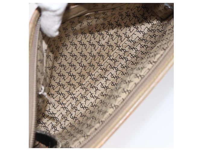 Borsa Clutch SAINT LAURENT in pelle PVC beige Auth BA2278 - vista 11