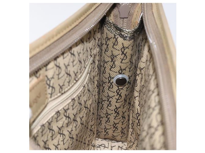 Borsa Clutch SAINT LAURENT in pelle PVC beige Auth BA2278 - vista 17