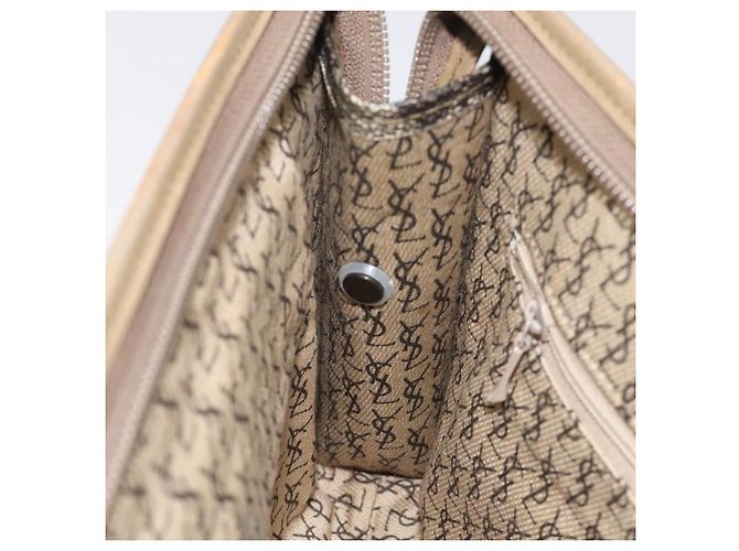 Borsa Clutch SAINT LAURENT in pelle PVC beige Auth BA2278 - vista 18