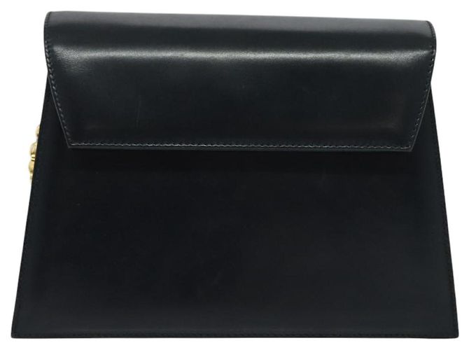 Borsa a spalla a catena Salvatore Ferragamo in pelle blu navy e oro Auth 123015 D'oro - vista 13