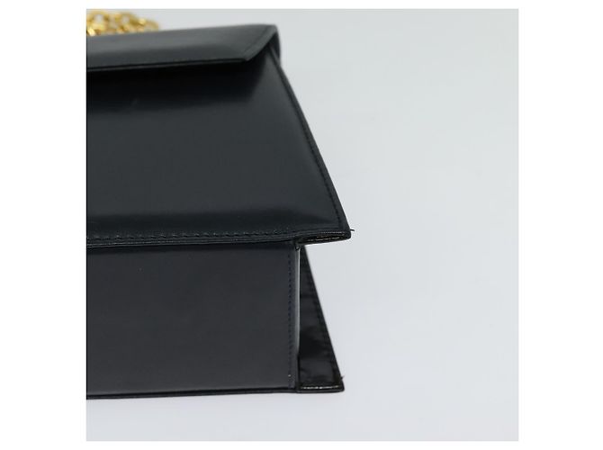 Borsa a spalla a catena Salvatore Ferragamo in pelle blu navy e oro Auth 123015 D'oro - vista 14