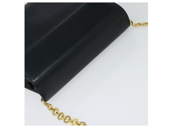 Borsa a spalla a catena Salvatore Ferragamo in pelle blu navy e oro Auth 123015 D'oro - vista 6