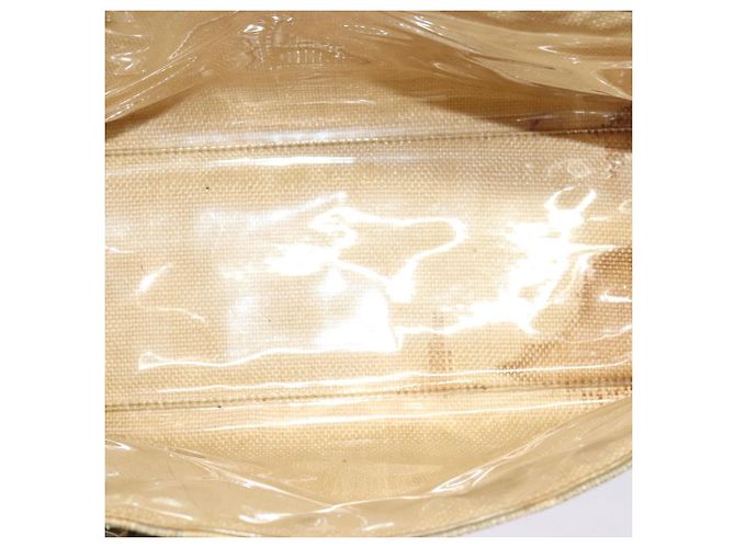 CHANEL Borsa Tote Camelia Catena Paglia Beige CC Auth 122907 - vista 10