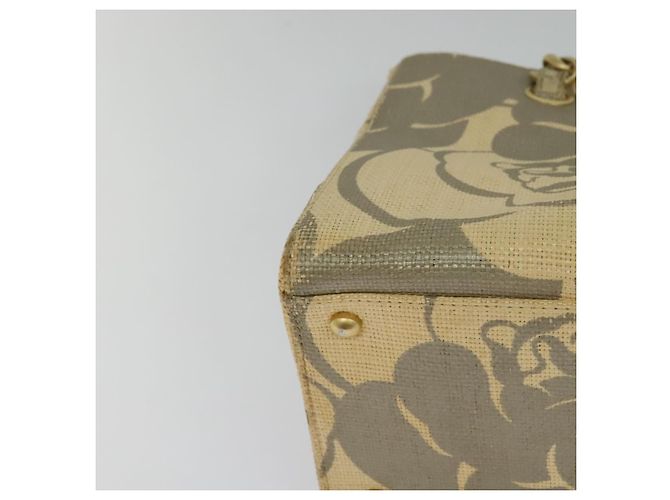 CHANEL Borsa Tote Camelia Catena Paglia Beige CC Auth 122907 - vista 15