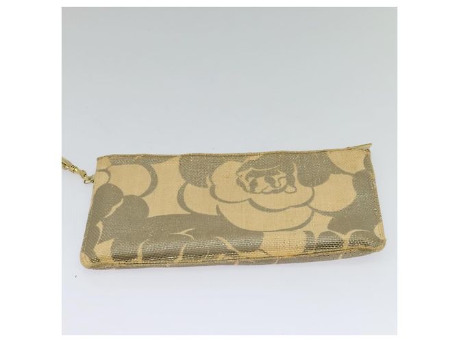 CHANEL Borsa Tote Camelia Catena Paglia Beige CC Auth 122907 - vista 20