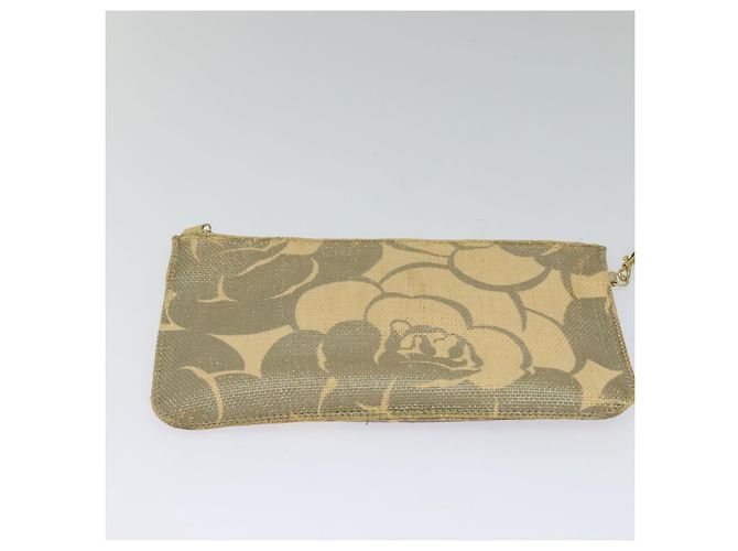 CHANEL Borsa Tote Camelia Catena Paglia Beige CC Auth 122907 - vista 21