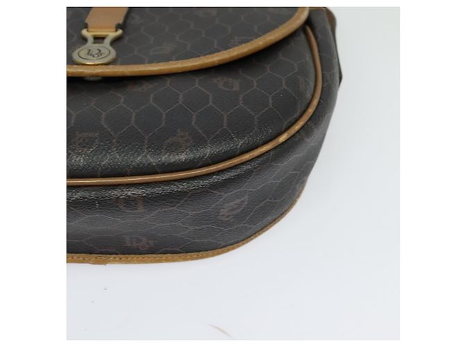 Borsa a spalla in tela a nido d'ape Christian Dior in pelle PVC nera Auth BA2400 - vista 11