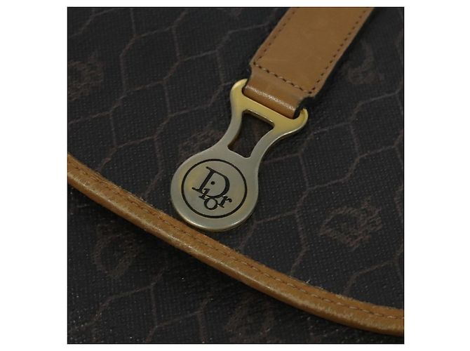 Borsa a spalla in tela a nido d'ape Christian Dior in pelle PVC nera Auth BA2400 - vista 14